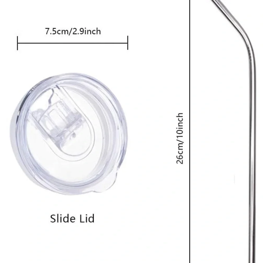 White Stainless Steel Straws (023)
